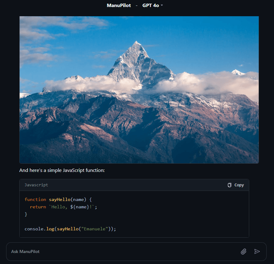 Emanuele Sgroi - About this website - ManuPilot Formatted Chat
