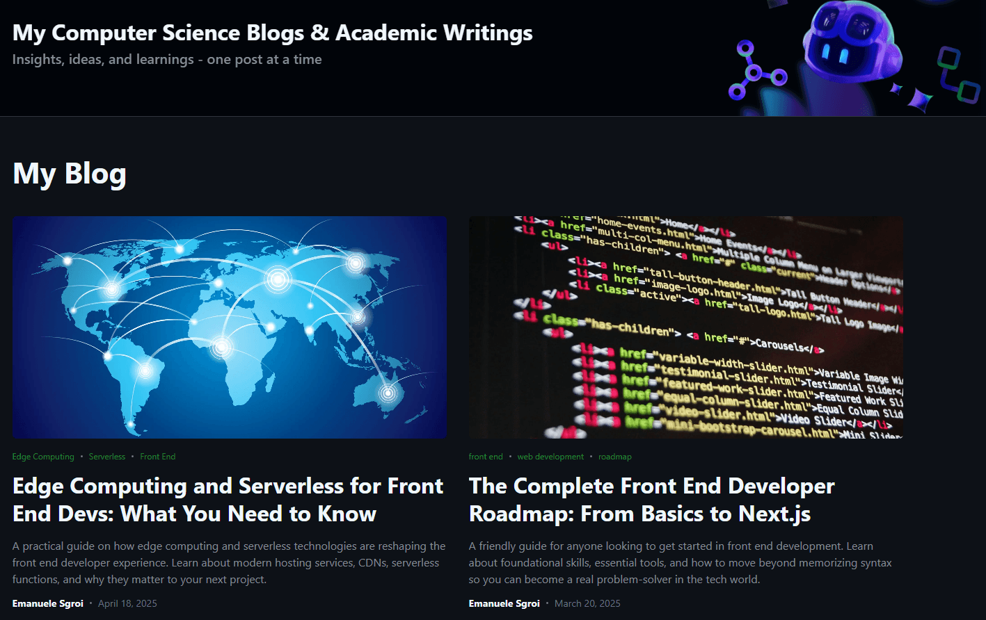 Emanuele Sgroi - About this website - Blog