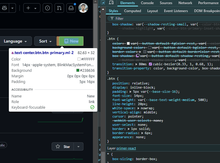 Extracting GitHub UI