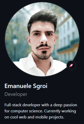 Emanuele Sgroi - About this website - Profile Bar